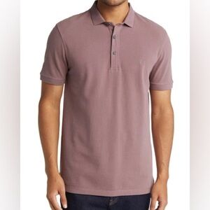 ALLSAINTS REFORM SLIM FIT COTTON POLO IN SAGE PURPLE